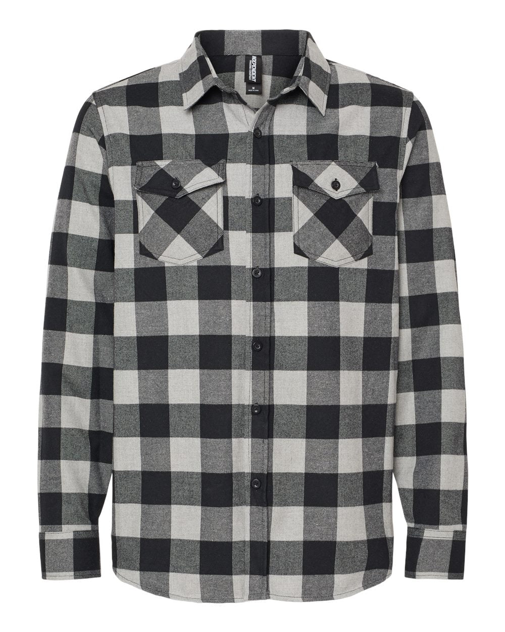 Independent Trading Co. Unisex Flannel Shirt. EXP50F - Grey Heather/ Black