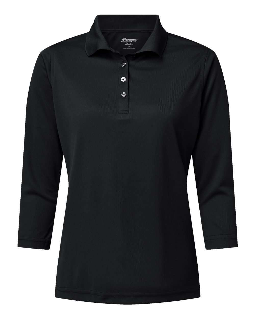 Paragon Women's Lady Palm Three-Quarter Sleeve Polo. 120 - Black