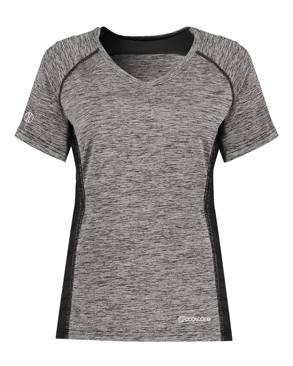 Holloway Women's Electrify CoolCore® V-Neck T-Shirt. 222771 - Black Heather