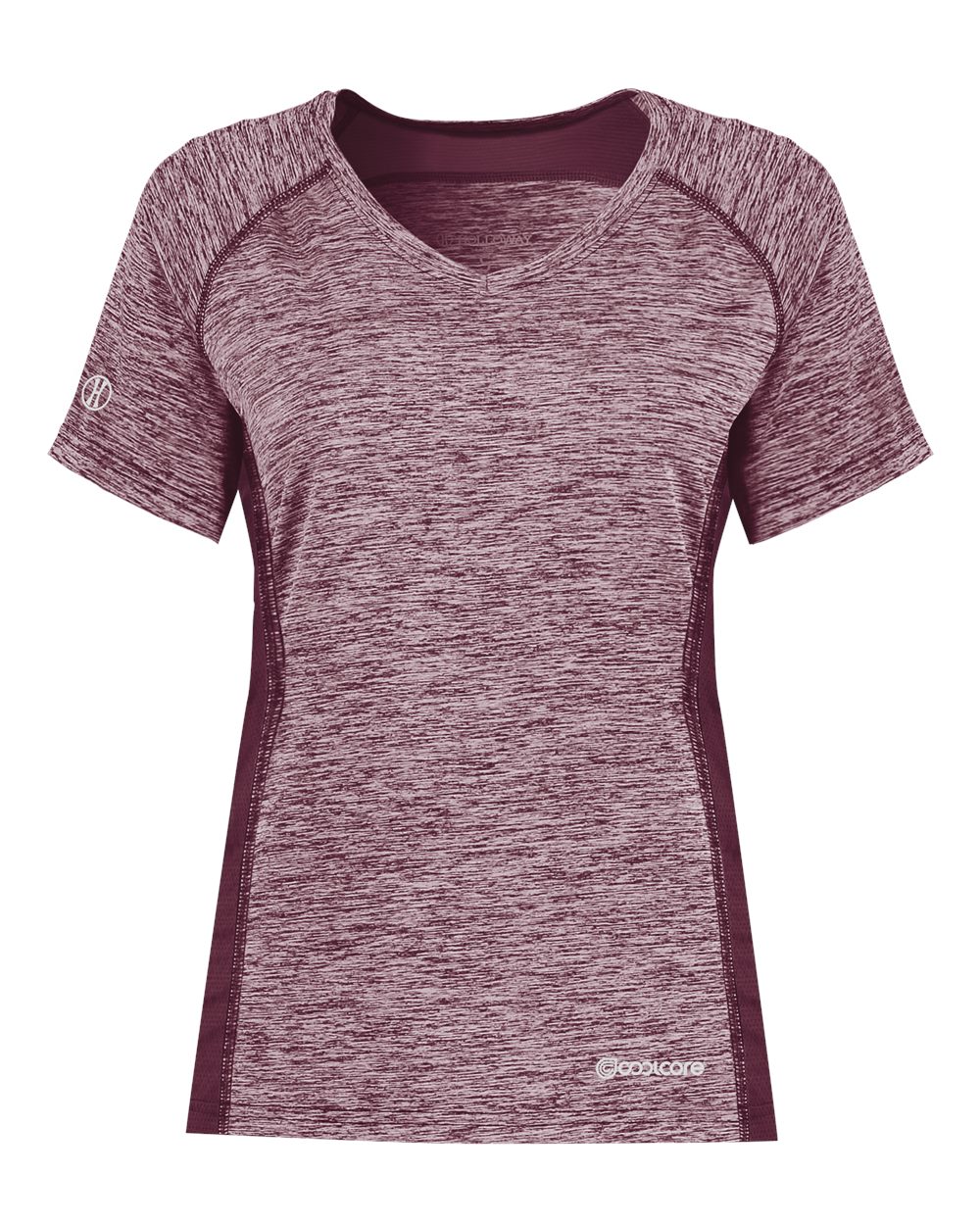Holloway Women's Electrify CoolCore® V-Neck T-Shirt. 222771 - Maroon Heather