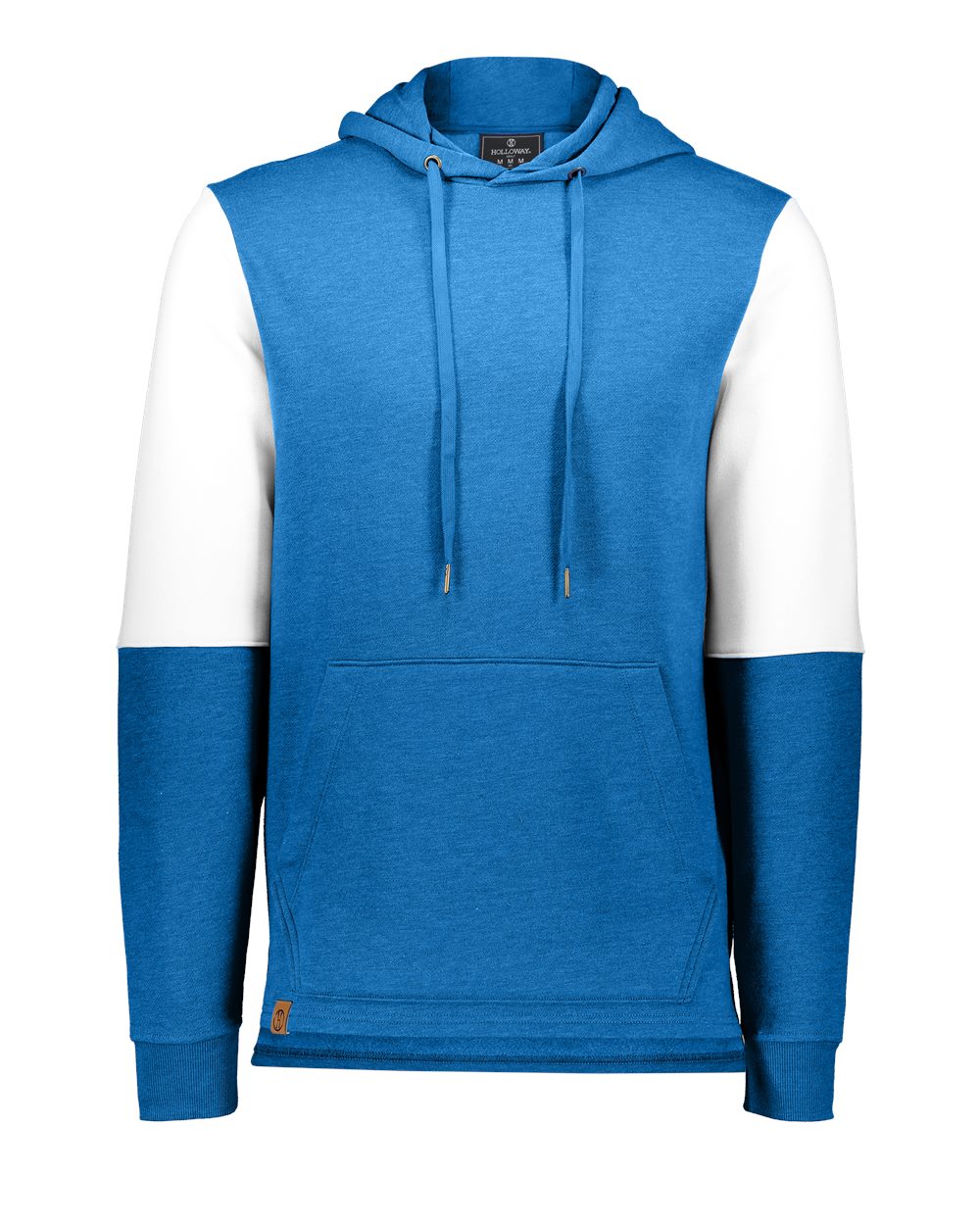 Holloway Men's All-American Team Fleece Colorblocked Hooded Sweatshirt. 222581 - Royal Heather/ White