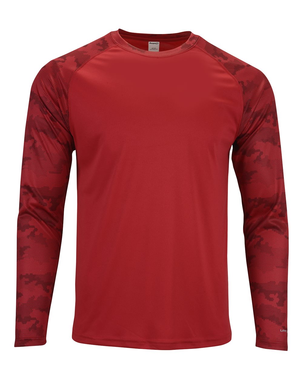 Paragon Unisex Cayman Performance Camo Colorblocked Long Sleeve T-Shirt. 216 - Red