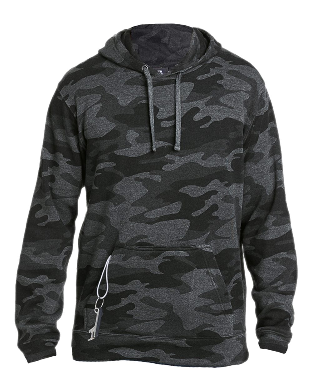J. America Men's Tailgate Hooded Sweatshirt. 8815 - Black Camo Heather