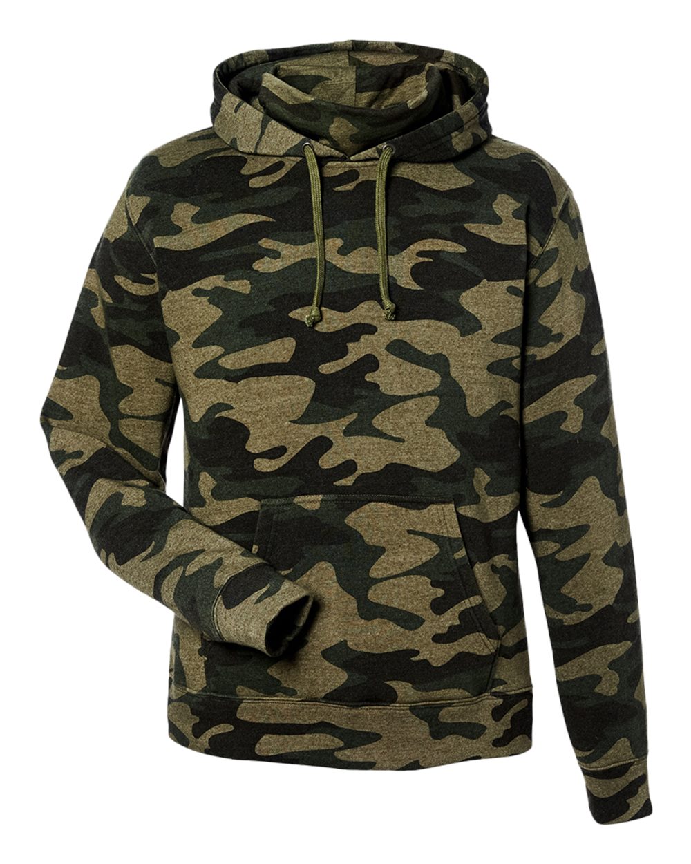 J. America Men's Gaiter Fleece Hooded Sweatshirt. 8879 - Camo Heather