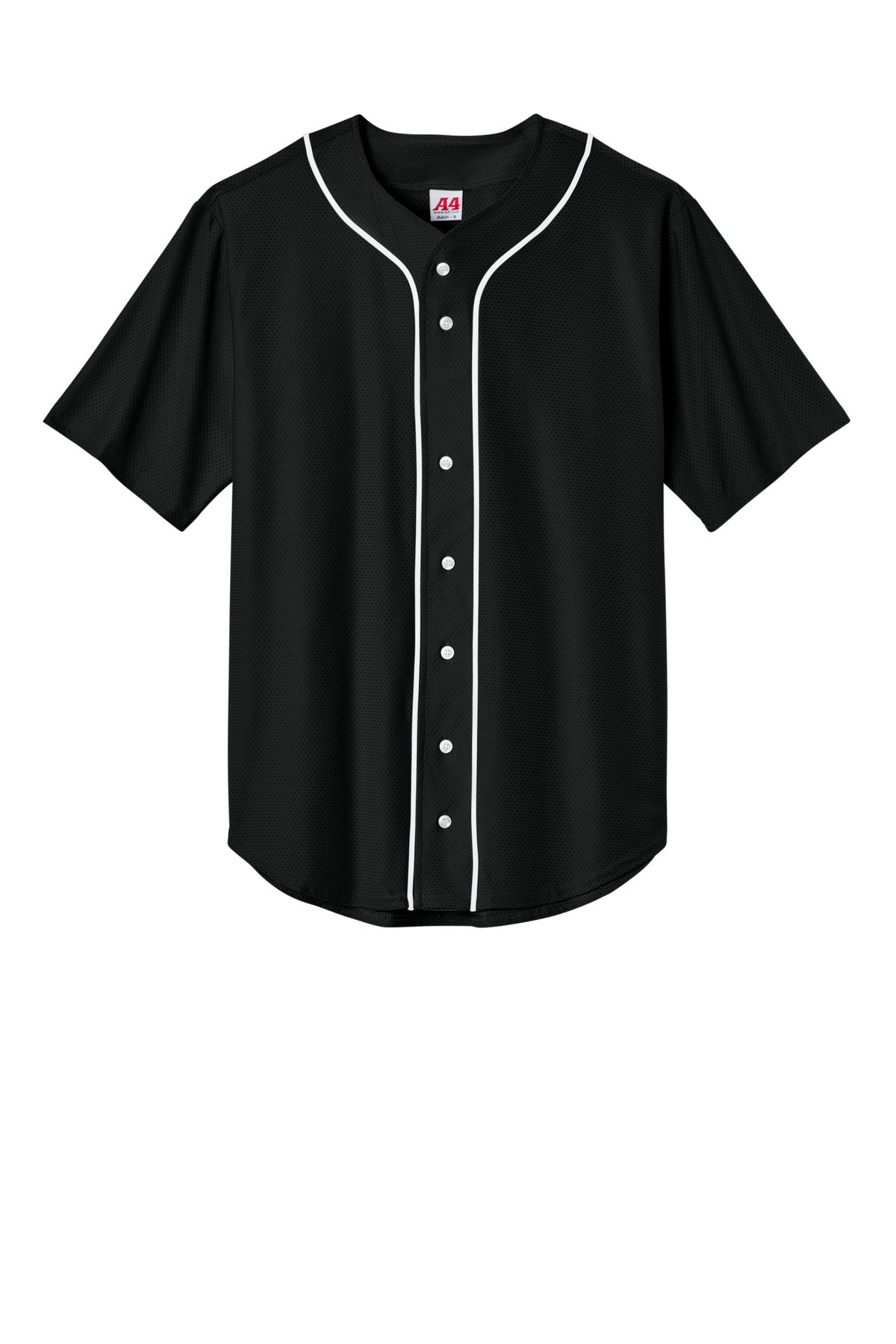 A4 Short Sleeve Full-Button Baseball Top A4N4184 - hero