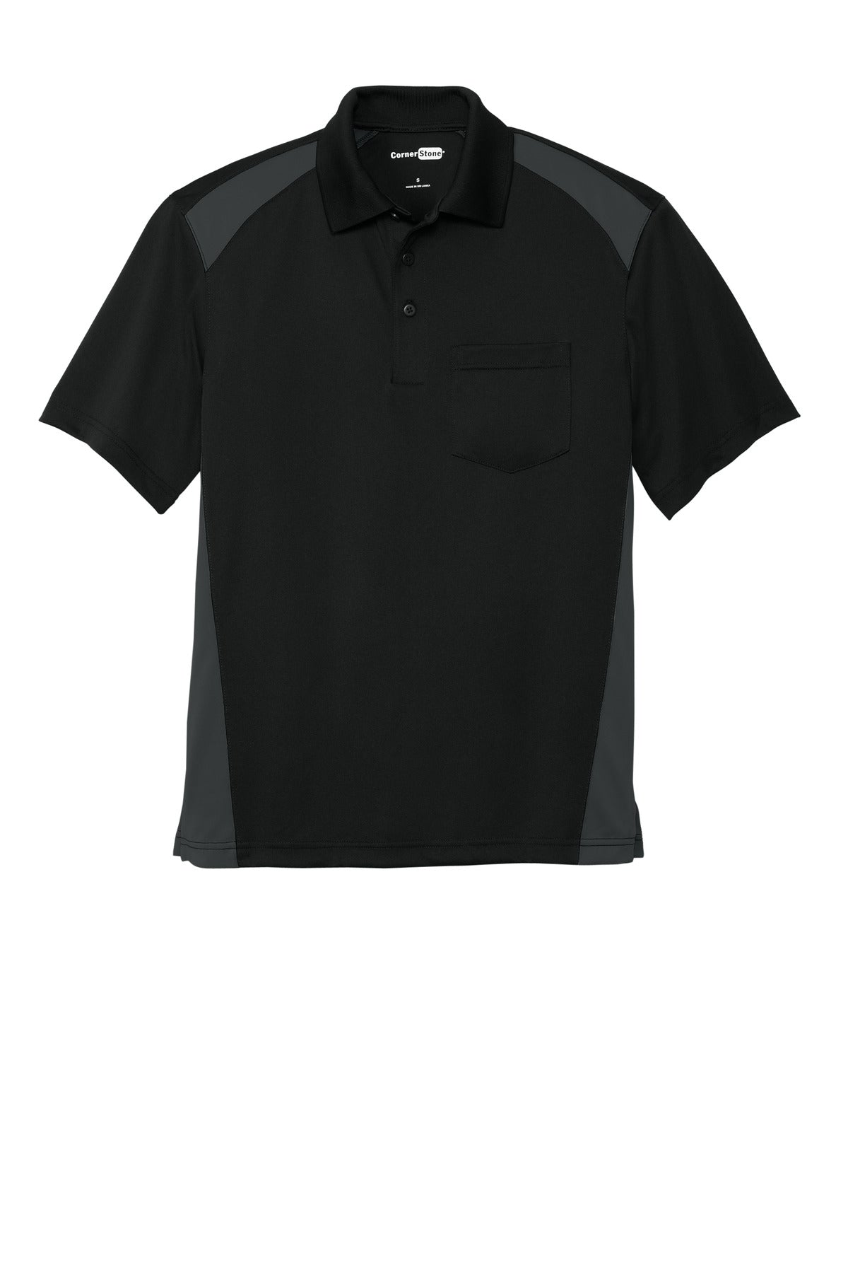 CornerStone® Select Snag-Proof Two Way Colorblock Pocket Polo. CS416 - hero