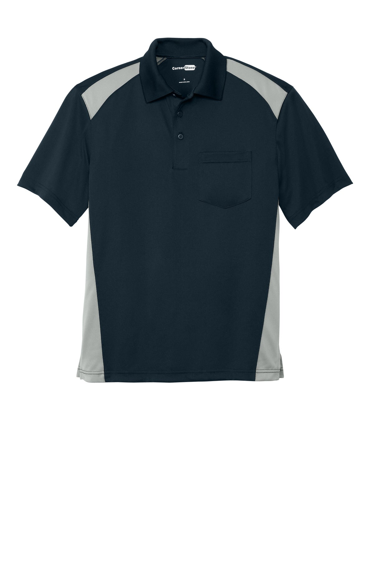 CornerStone® Select Snag-Proof Two Way Colorblock Pocket Polo. CS416