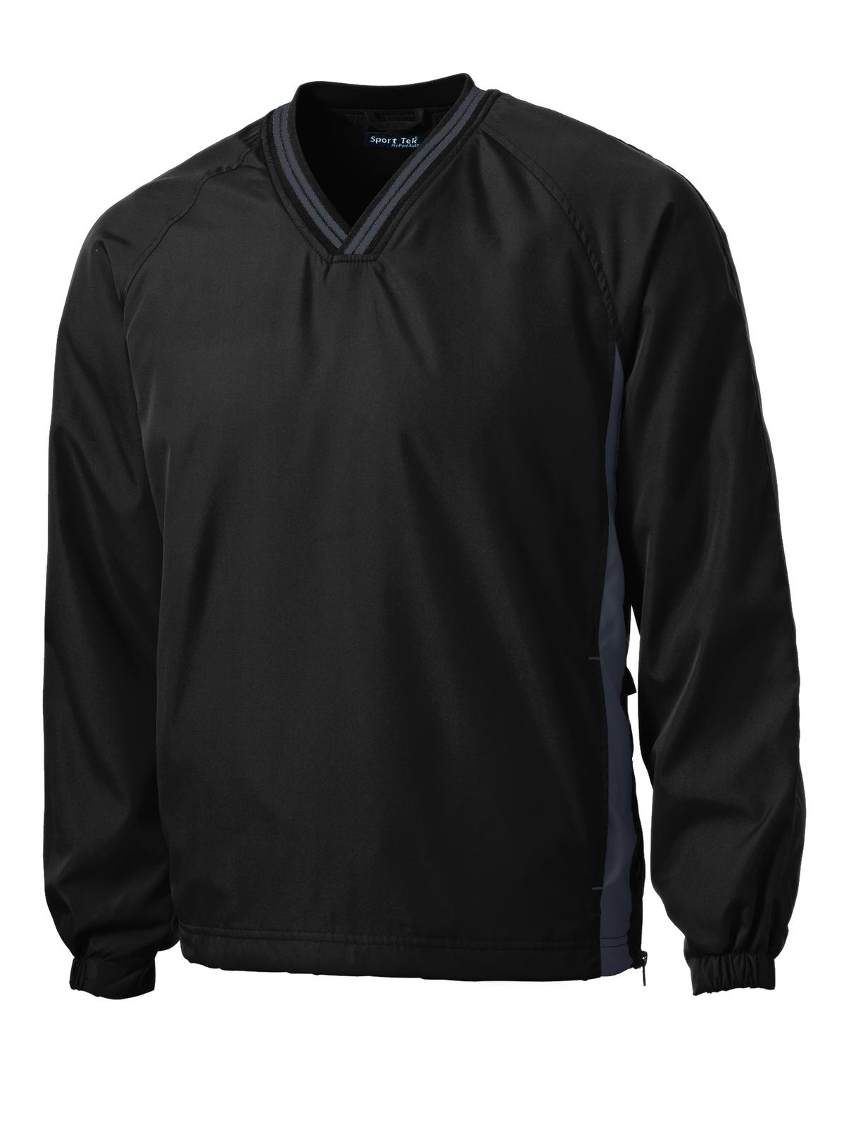 Sport-Tek® Tipped V-Neck Raglan Wind Shirt. JST62
