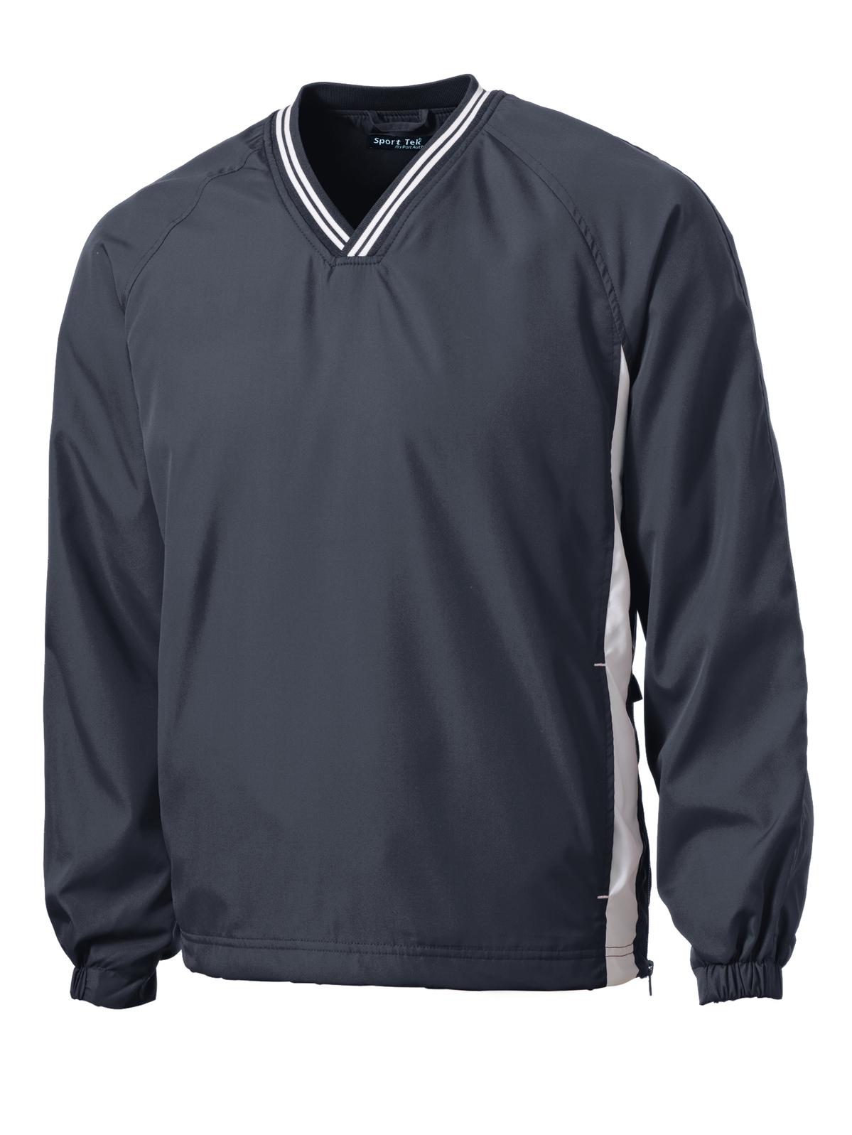 Sport-Tek® Tipped V-Neck Raglan Wind Shirt. JST62