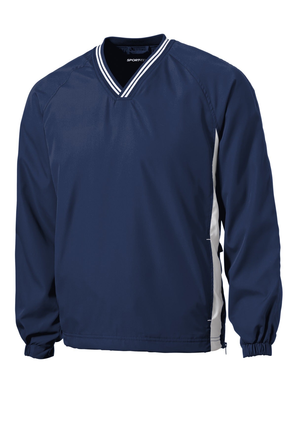 Sport-Tek® Tipped V-Neck Raglan Wind Shirt. JST62