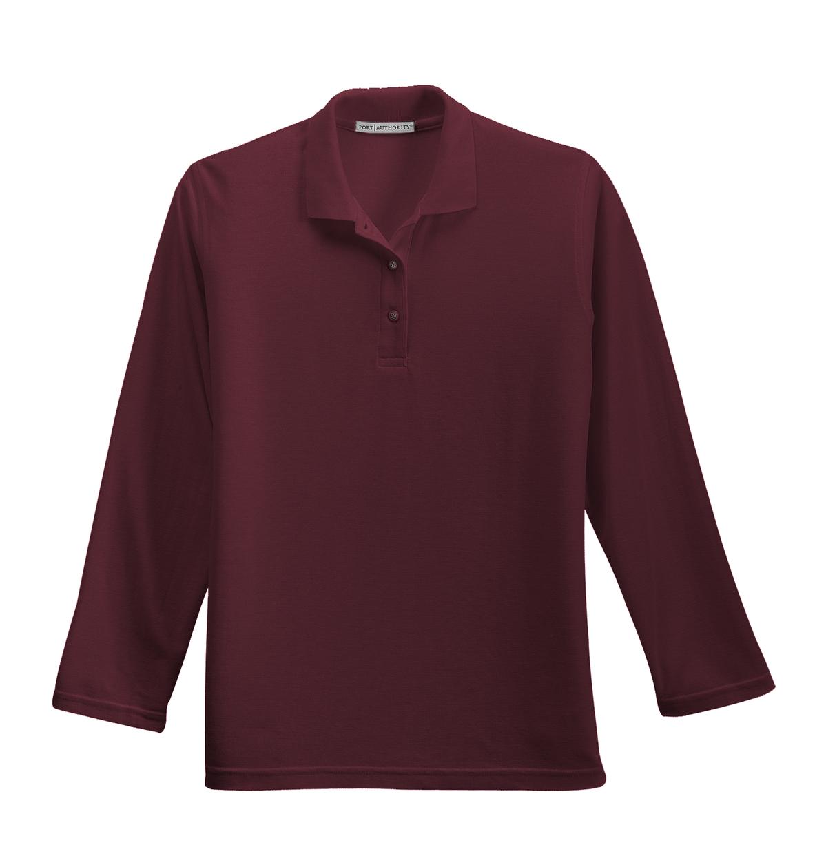 Port Authority® Women's Silk Touch Long Sleeve Polo. L500LS