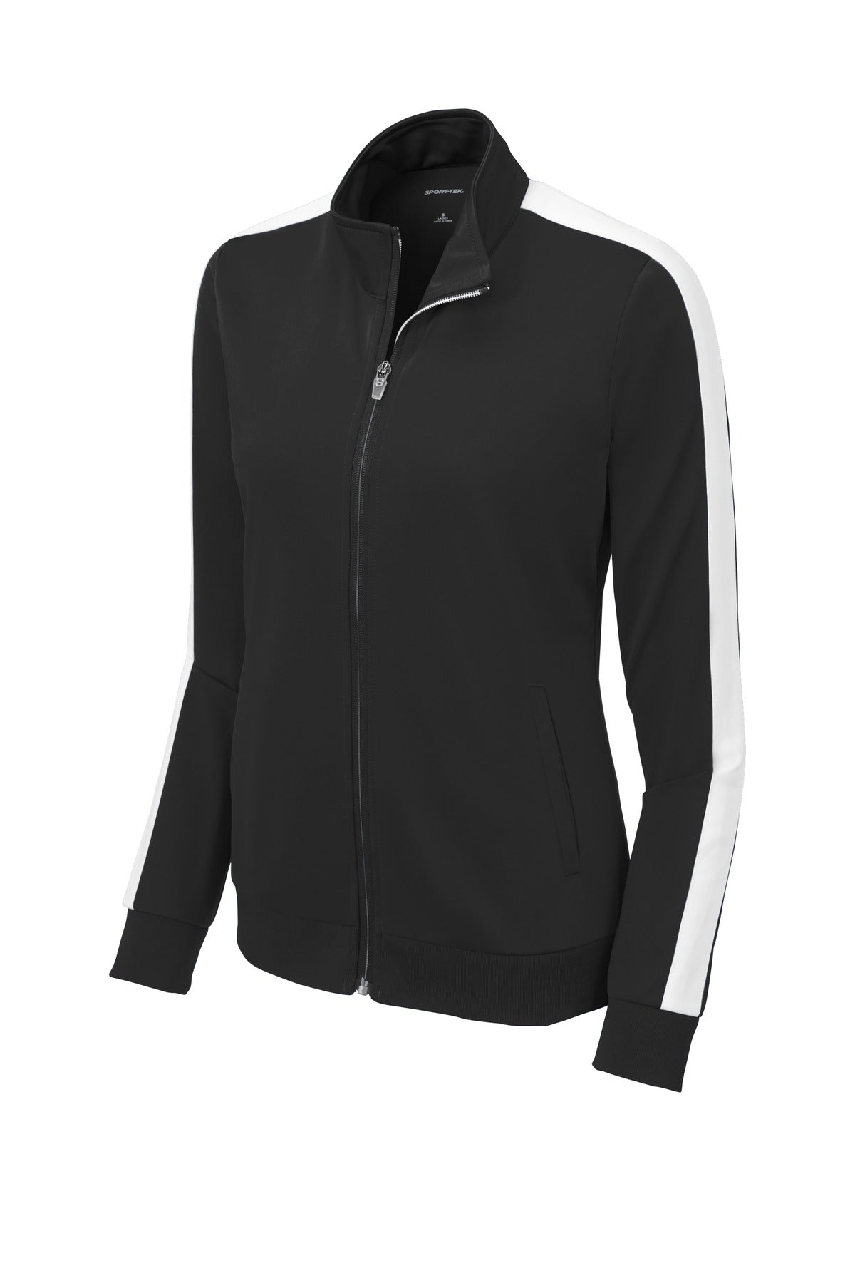 Sport-Tek ® Women's Tricot Sleeve Stripe Track Jacket. LST94