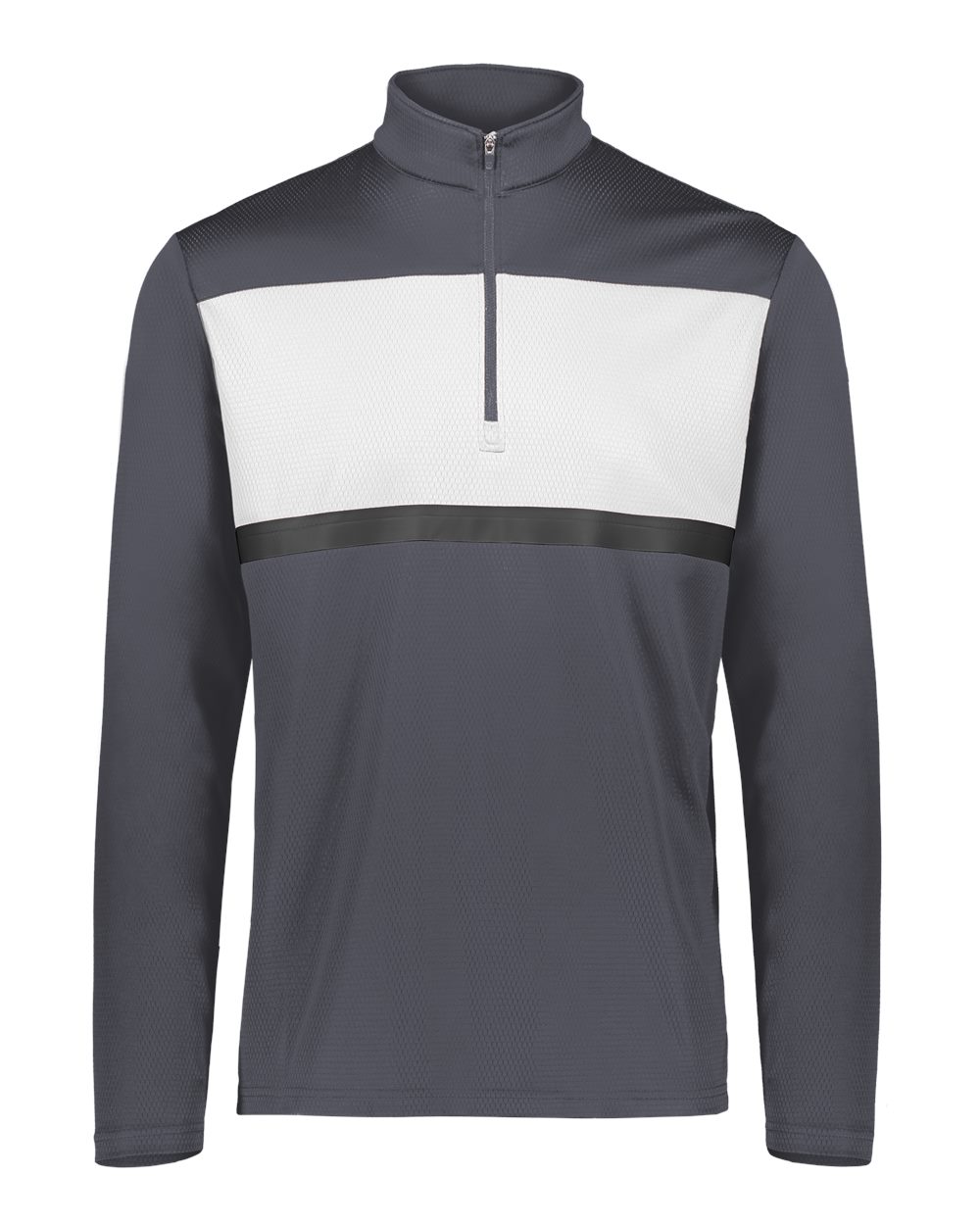 Holloway Men's Dry-Excel™ Prism Bold Quarter-Zip Pullover. 222591 - Carbon/ White