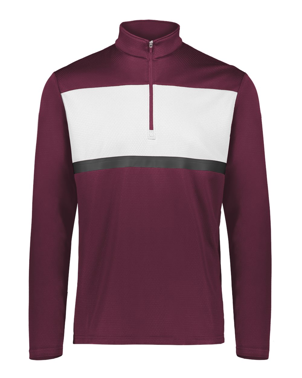 Holloway Men's Dry-Excel™ Prism Bold Quarter-Zip Pullover. 222591 - Maroon/ White
