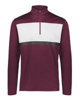 Holloway Men's Dry-Excel™ Prism Bold Quarter-Zip Pullover. 222591 - Maroon/ White