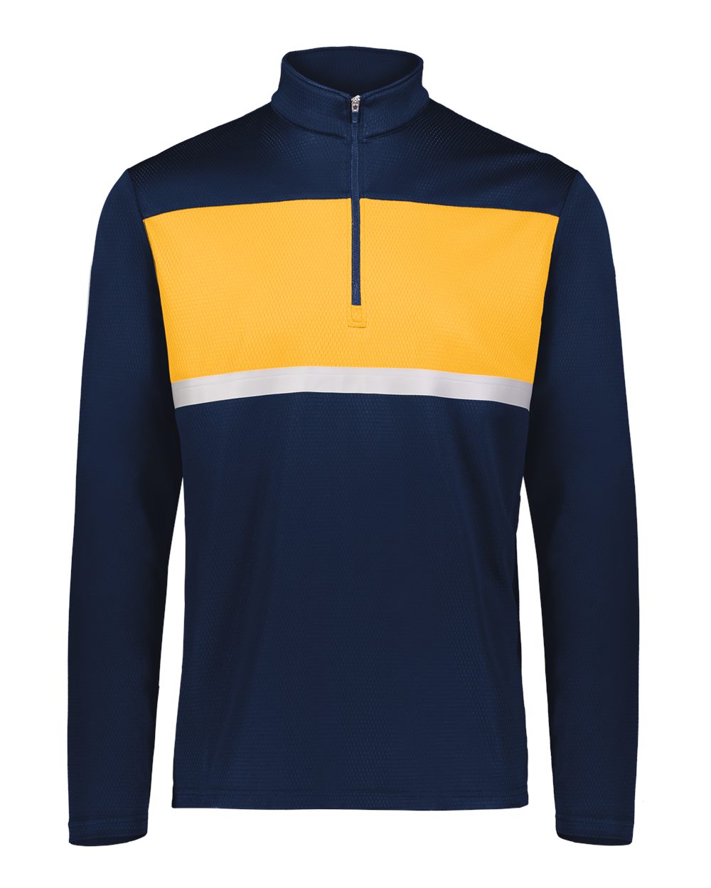 Holloway Men's Dry-Excel™ Prism Bold Quarter-Zip Pullover. 222591 - Navy/ Gold