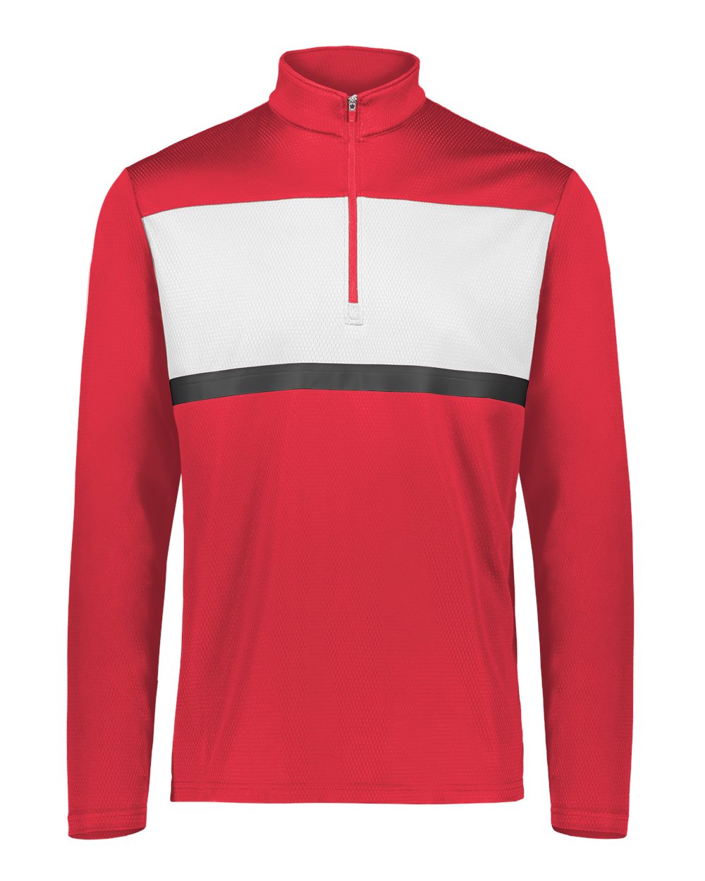 Holloway Men's Dry-Excel™ Prism Bold Quarter-Zip Pullover. 222591 - Scarlet/ White