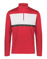 Holloway Men's Dry-Excel™ Prism Bold Quarter-Zip Pullover. 222591 - Scarlet/ White