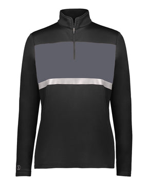 Holloway Women's Prism Bold Quarter-Zip Pullover. 222791 - Black/ Carbon
