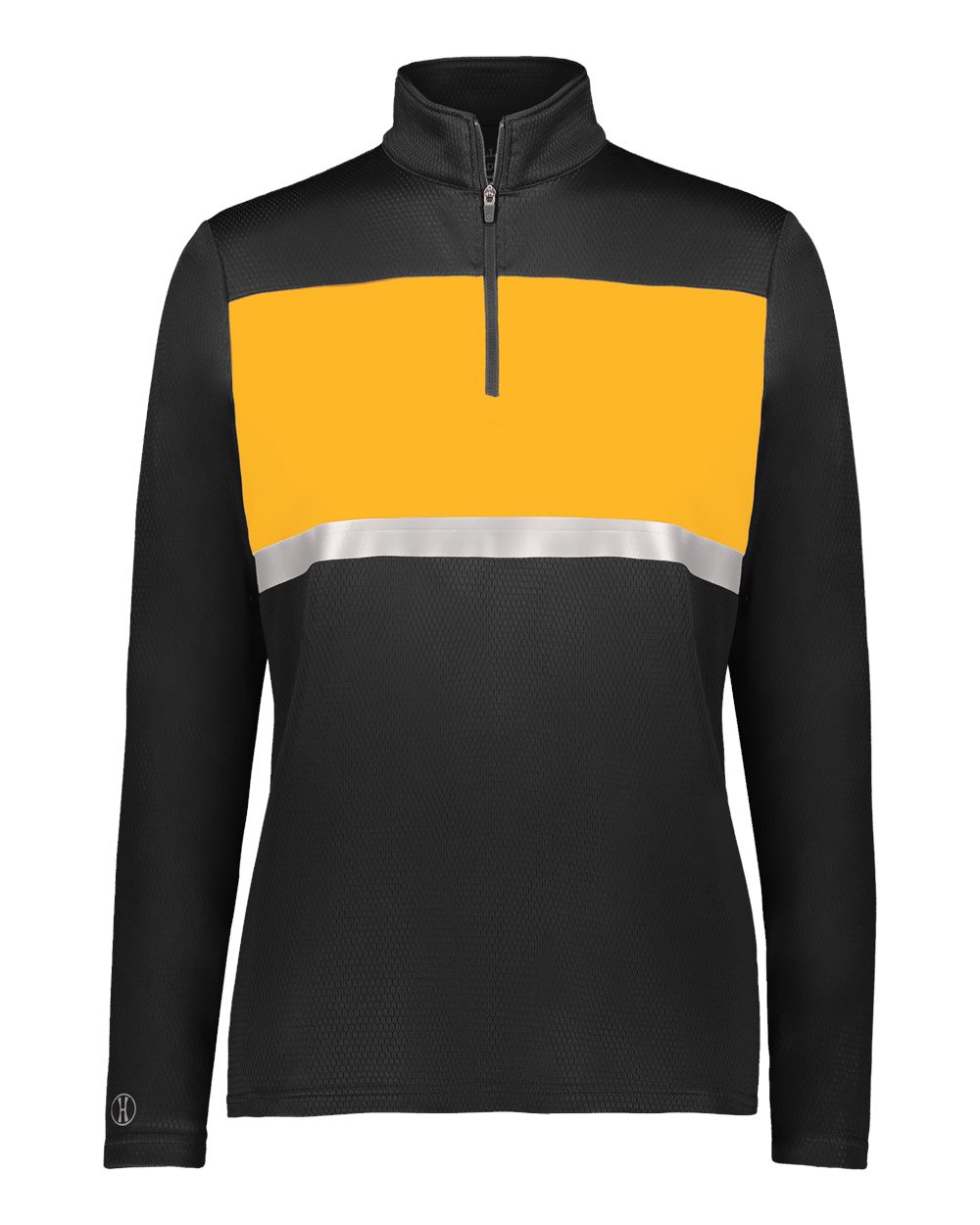 Holloway Women's Prism Bold Quarter-Zip Pullover. 222791 - Black/ Gold