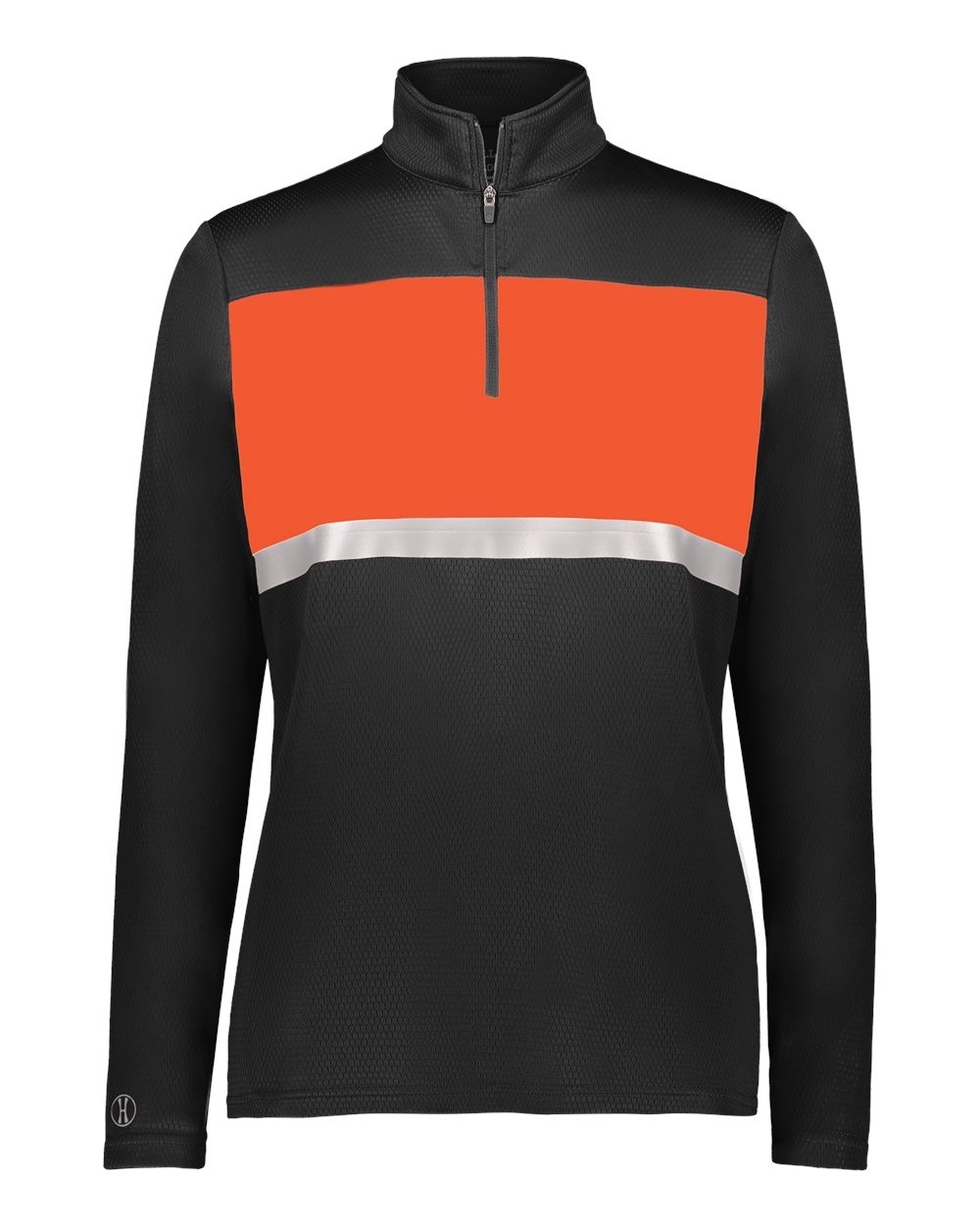 Holloway Women's Prism Bold Quarter-Zip Pullover. 222791 - Black/ Orange