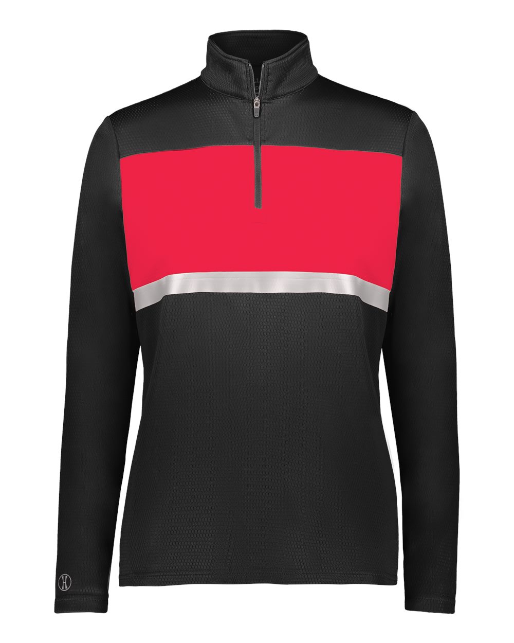 Holloway Women's Prism Bold Quarter-Zip Pullover. 222791 - Black/ Scarlet