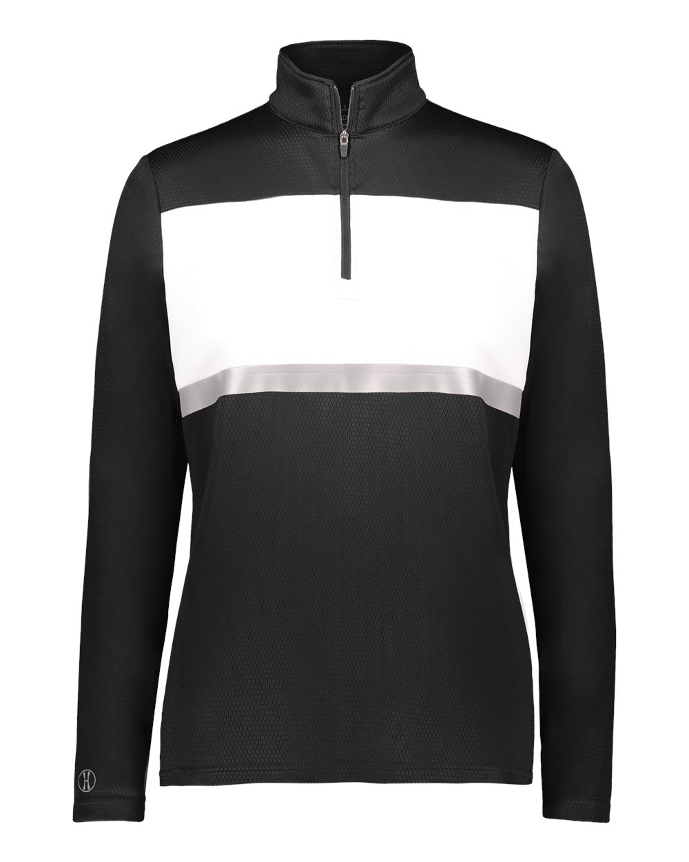 Holloway Women's Prism Bold Quarter-Zip Pullover. 222791 - Black/ White
