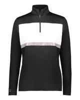 Holloway Women's Prism Bold Quarter-Zip Pullover. 222791 - Black/ White