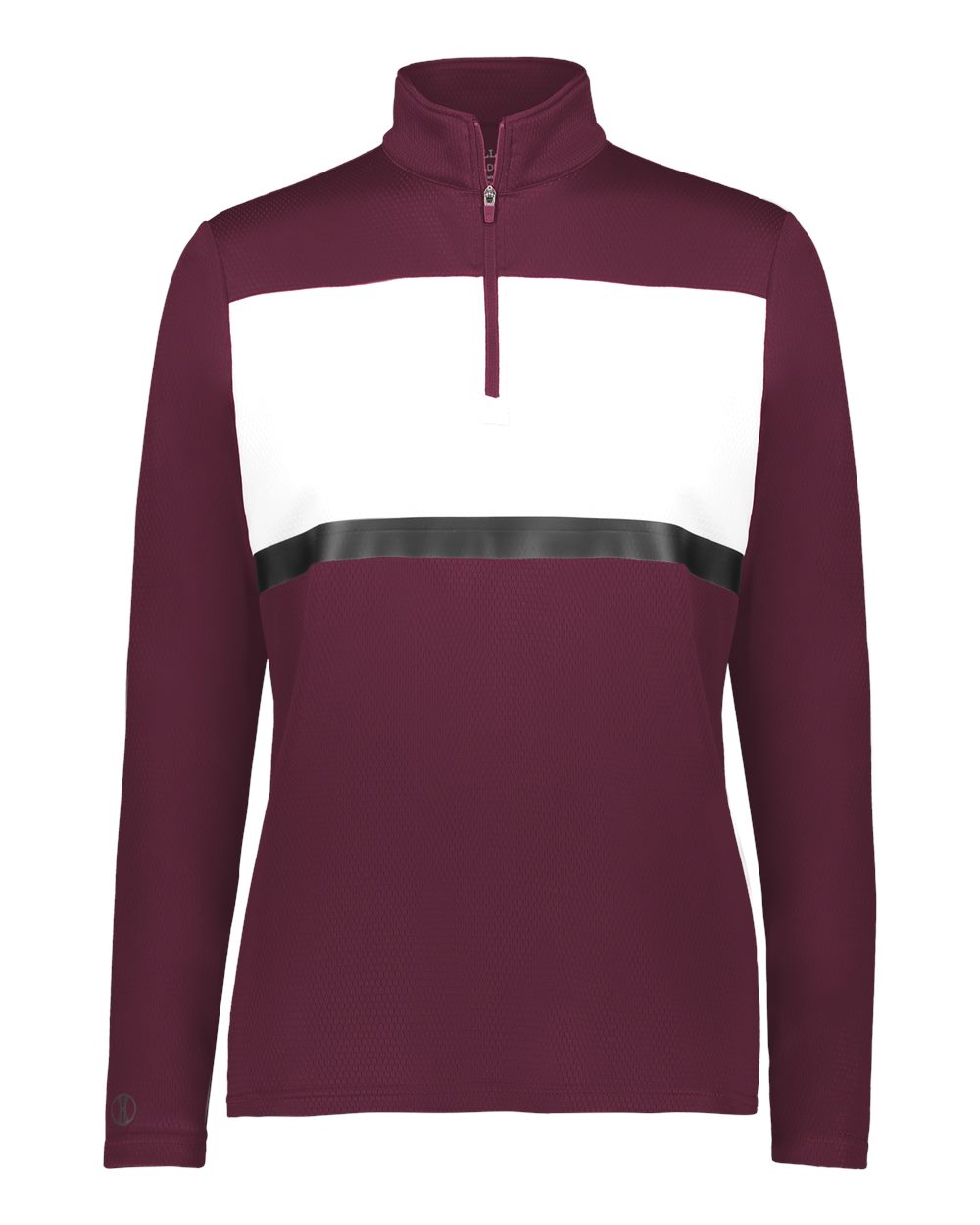 Holloway Women's Prism Bold Quarter-Zip Pullover. 222791 - Maroon/ White