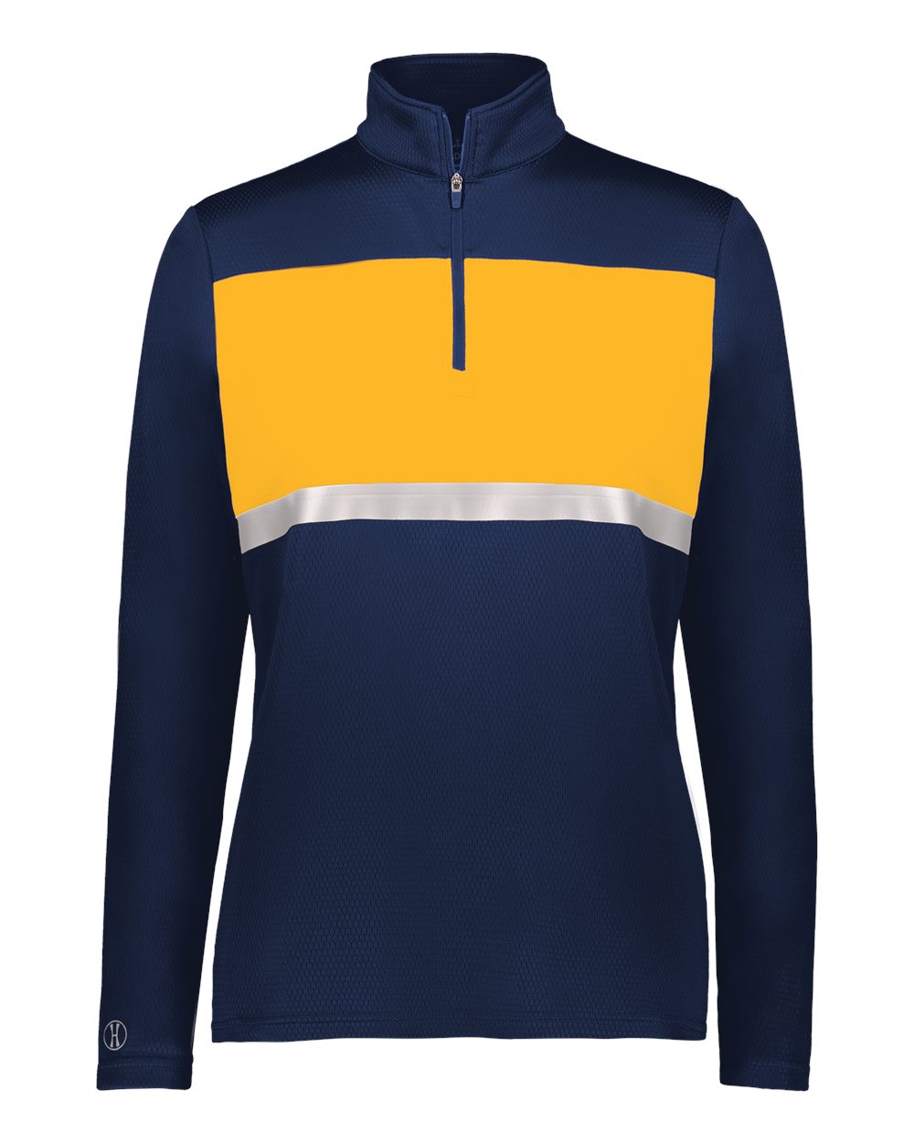 Holloway Women's Prism Bold Quarter-Zip Pullover. 222791 - Navy/ Gold