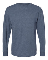 M&O Unisex Gold Soft Touch Long Sleeve T-Shirt. 4820 - Heather Navy