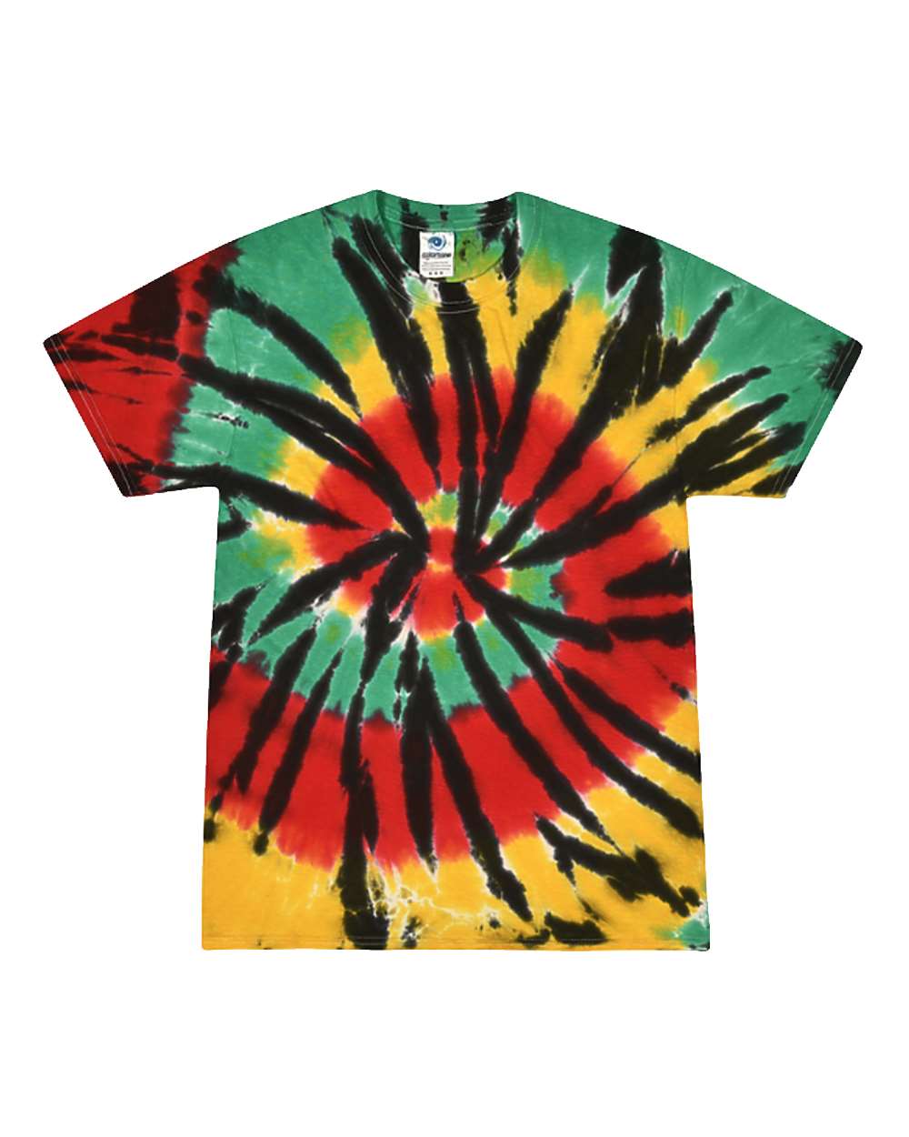 Colortone Unisex Multi-Color Tie-Dyed T-Shirt. 1000 - Rasta Web