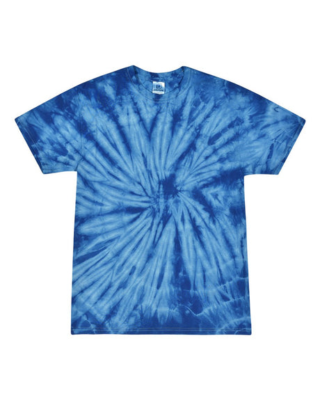 Colortone Unisex Multi-Color Tie-Dyed T-Shirt. 1000 - Spider Royal