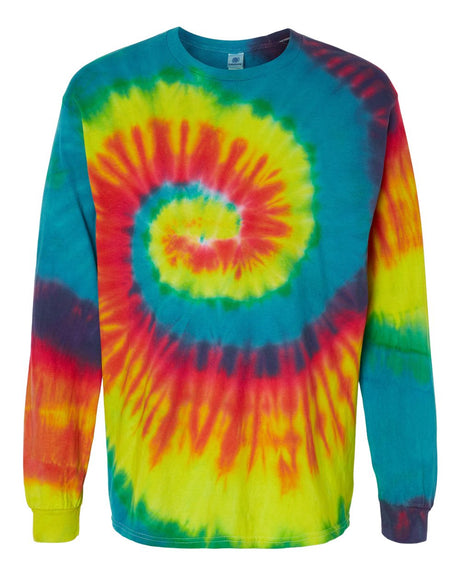 Colortone Unisex Tie-Dyed Long Sleeve T-Shirt. 2000 - Reactive Rainbow