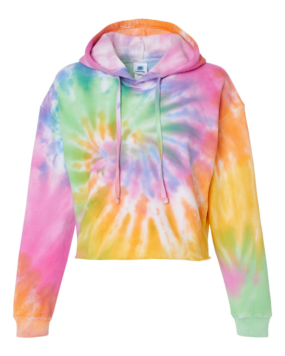 Colortone Women's Tie-Dyed Crop Hooded Sweatshirt. 8333 - Eternity