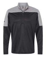 Adidas Men's Ultimate365 Lightweight Colorblocked Quarter-Zip Pullover. A552 - Black/ Grey Three Melange