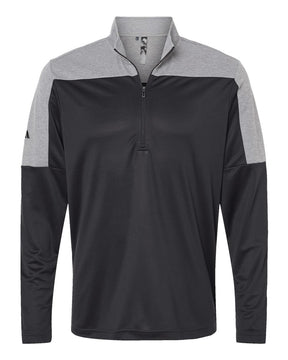 Adidas Men's Ultimate365 Lightweight Colorblocked Quarter-Zip Pullover. A552 - Black/ Grey Three Melange