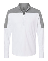 Adidas Men's Ultimate365 Lightweight Colorblocked Quarter-Zip Pullover. A552 - White/ Grey Three Melange