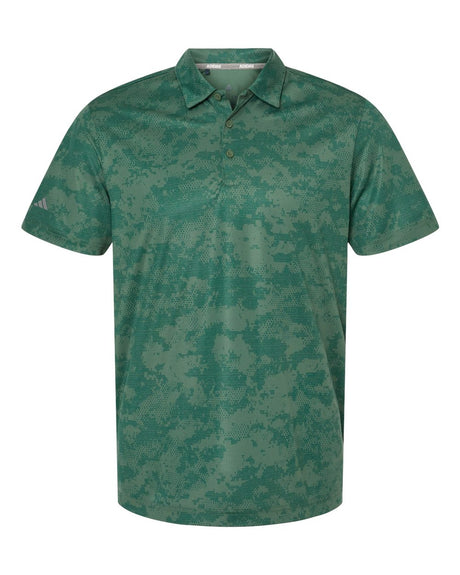 Adidas Men's All Over Camo Print Polo. A550 - Green Oxide