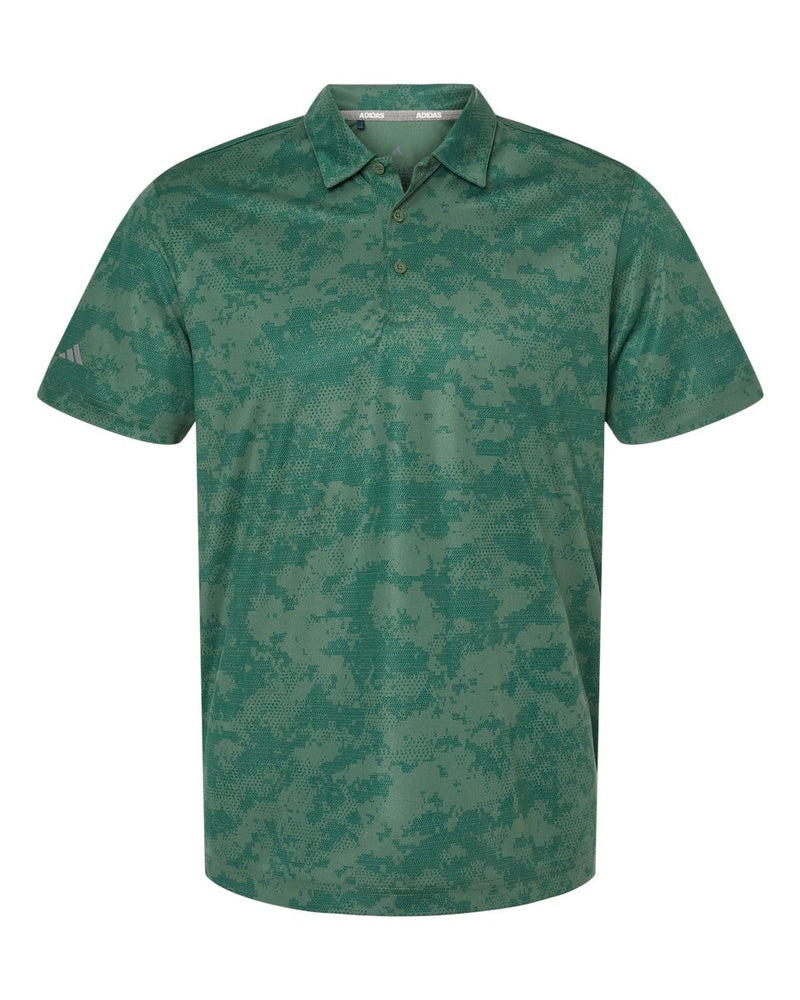 Adidas Men's All Over Camo Print Polo. A550 - Green Oxide