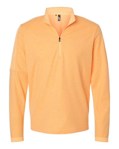Adidas Men's 3-Stripes Quarter-Zip Sweater Pullover. A554 - Acid Orange Melange