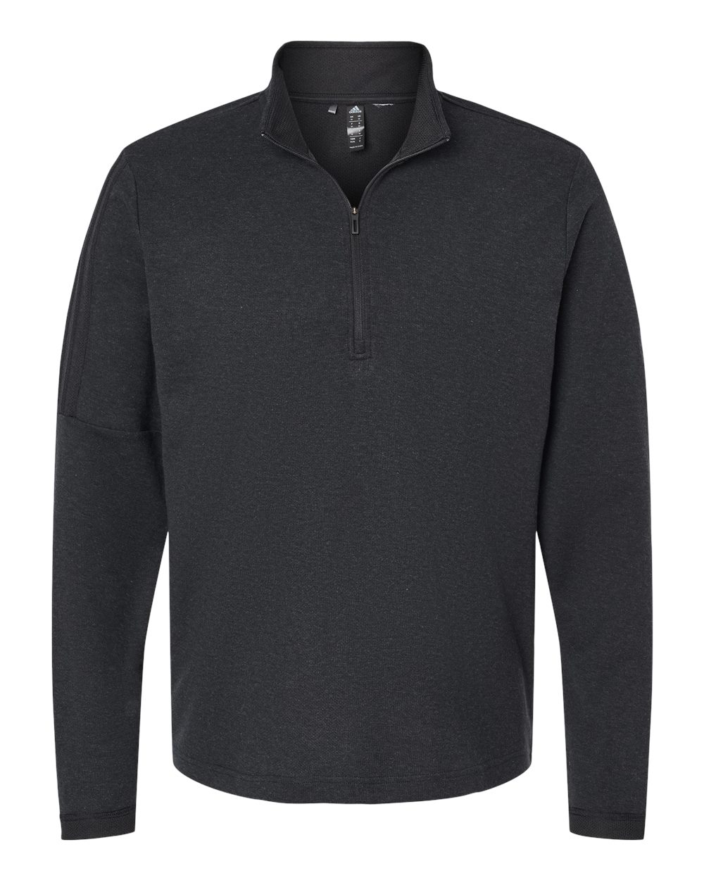 Adidas Men's 3-Stripes Quarter-Zip Sweater Pullover. A554 - Black Melange