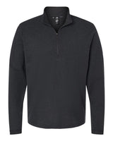 Adidas Men's 3-Stripes Quarter-Zip Sweater Pullover. A554 - Black Melange