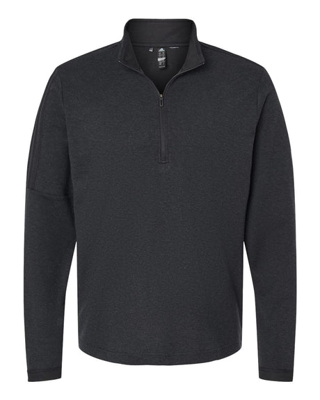 Adidas Men's 3-Stripes Quarter-Zip Sweater Pullover. A554 - Black Melange