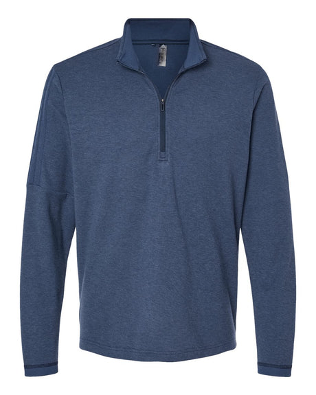 Adidas Men's 3-Stripes Quarter-Zip Sweater Pullover. A554 - Collegiate Navy Melange