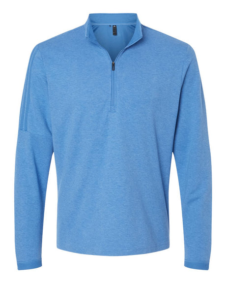 Adidas Men's 3-Stripes Quarter-Zip Sweater Pullover. A554 - Focus Blue Melange