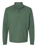 Adidas Men's 3-Stripes Quarter-Zip Sweater Pullover. A554 - Green Oxide Melange