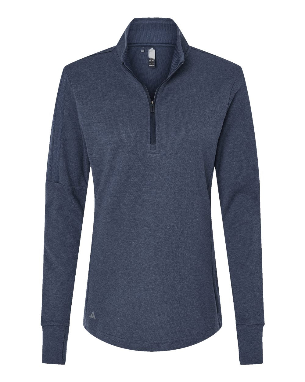 Adidas Women's 3-Stripes Quarter-Zip Sweater Pullover. A555 - Collegiate Navy Melange