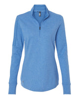 Adidas Women's 3-Stripes Quarter-Zip Sweater Pullover. A555 - Focus Blue Melange