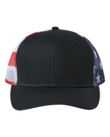 Kati Printed Mesh Trucker Cap. S700M - Black/ USA Flag